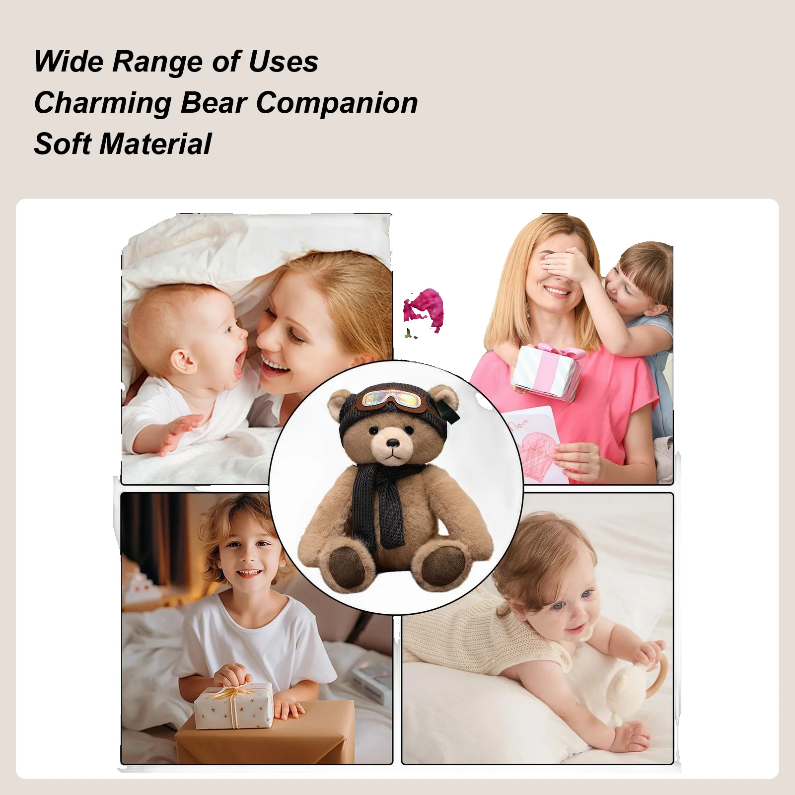 

For Teddy Bear Stuffed Bear Soft Stuffed Animals Toy Bear Doll Wear Hat And Scarf For Kids Girls Women Sofa Bedside Living Room