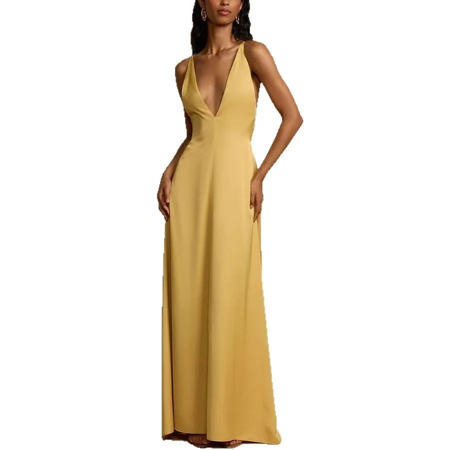 Satin Slip Maxikleid für Hochzeitsgäste - usage example