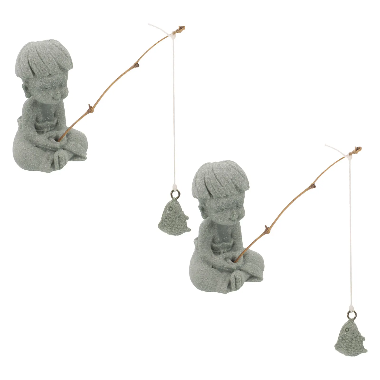 

2Pcs Cute Boy Fishing Statue Versatile Miniature Fisherman Aquarium Decor for Girls Terrariums Aquarium Decor for Girls