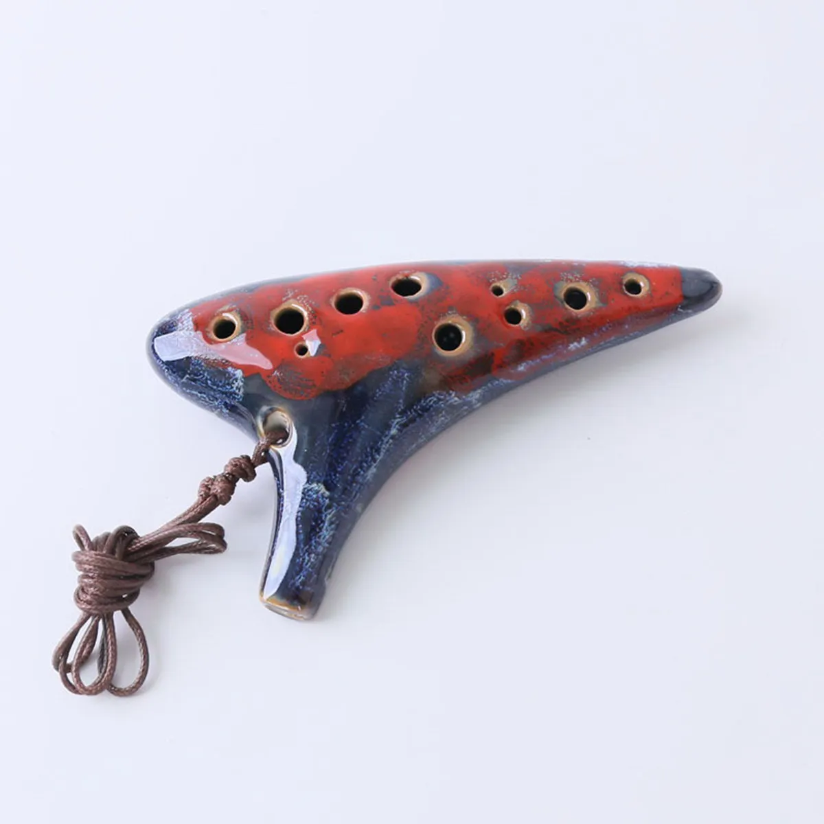 12 Hole Alto C Ocarina Ceramic Music Instrument with Mellow Fingerholes Ergonomic Shape Easy to Carry Warm Tone for Learners and