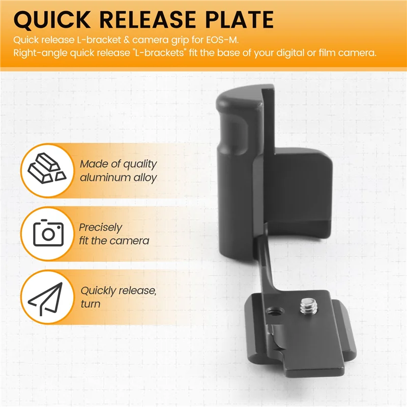 L-образный быстроразъемный кронштейн для ручки с отверстием для винта 1/4 для камеры Canon EOS-M ILC-POS