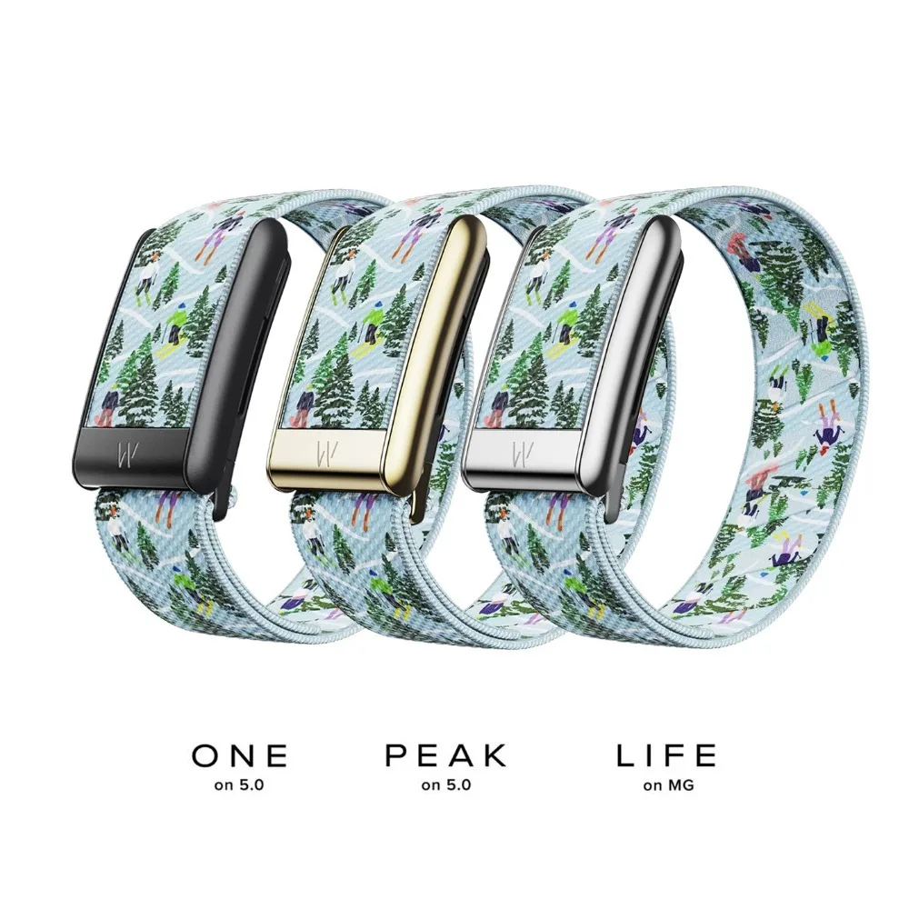 New For WHOOP 5.0 MG Christmas Pattern Nylon Elastic Band Woven Strap With Metal Frame Holiday Gift Sport Wristband