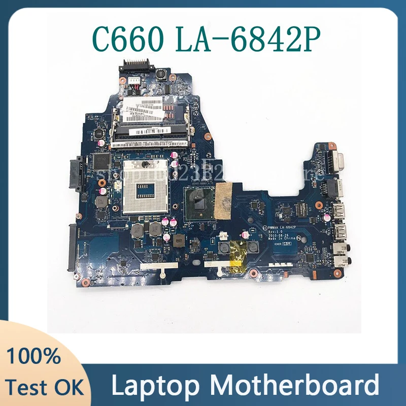 

LA-6842P Материнская плата для ноутбука Toshiba C660 C660-1F1 K 000111440 Материнская плата DDR3 PWWAA, 100% полностью протестирована, работает хорошо