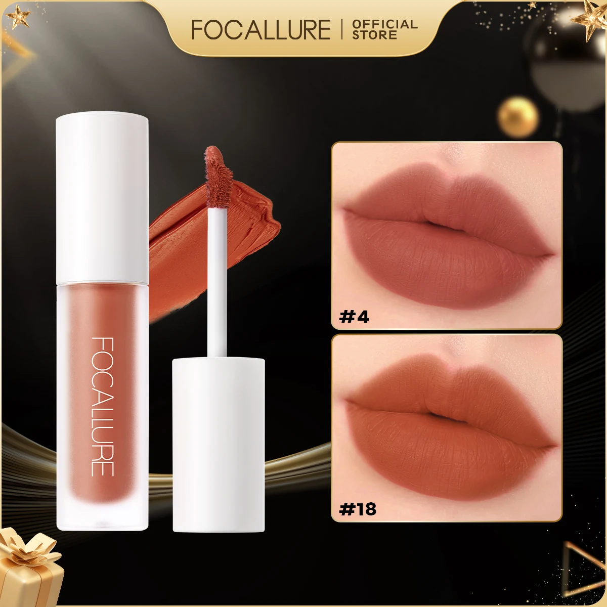 FOCALLURE Matte Velvet Liquid Lipstick Waterproof Non-stick Cup Lip Glosses Moisturizing Lightweight Lip Plumper Makeup Cosmetic