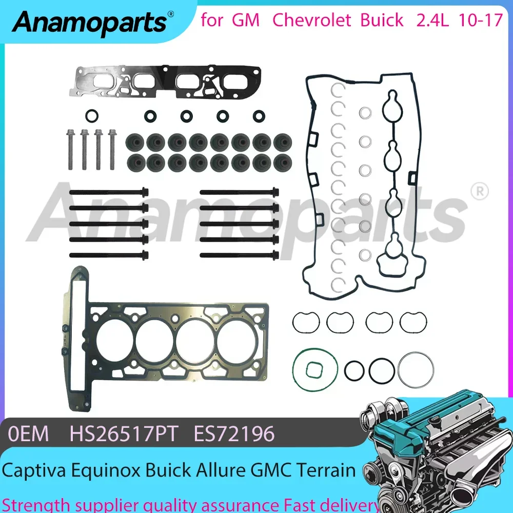 Auto Engine Parts Full Gasket Rebuild Overhaul Kit for General Chevrolet Captiva Equinox Buick Allure GMC Terrain 2.4T L4 DOHC
