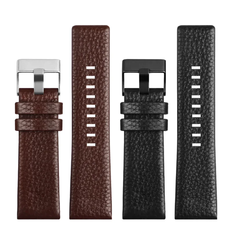 For Diesel Chameleon Smooth Anti-Allergy Cowhide 24 26 27 28 30 Dz4318 7395 7370 7391 7396 Waterproof Genuine Leather Watchband