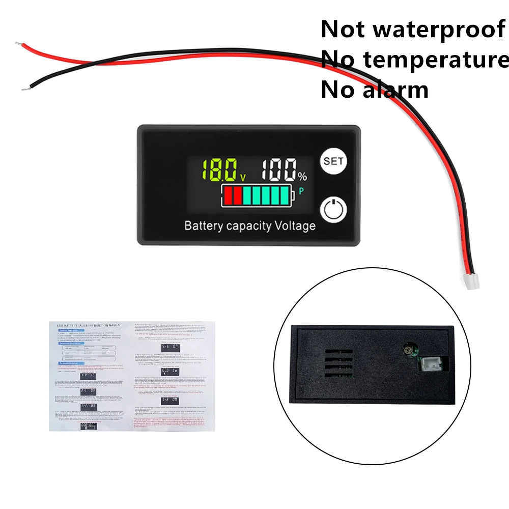 Batterie Kapazität Anzeige DC 8V-100V Blei Säure Lithium LiFePO4 Auto Motorrad Voltmeter Spannung Gauge 12V 24V 48V 72V