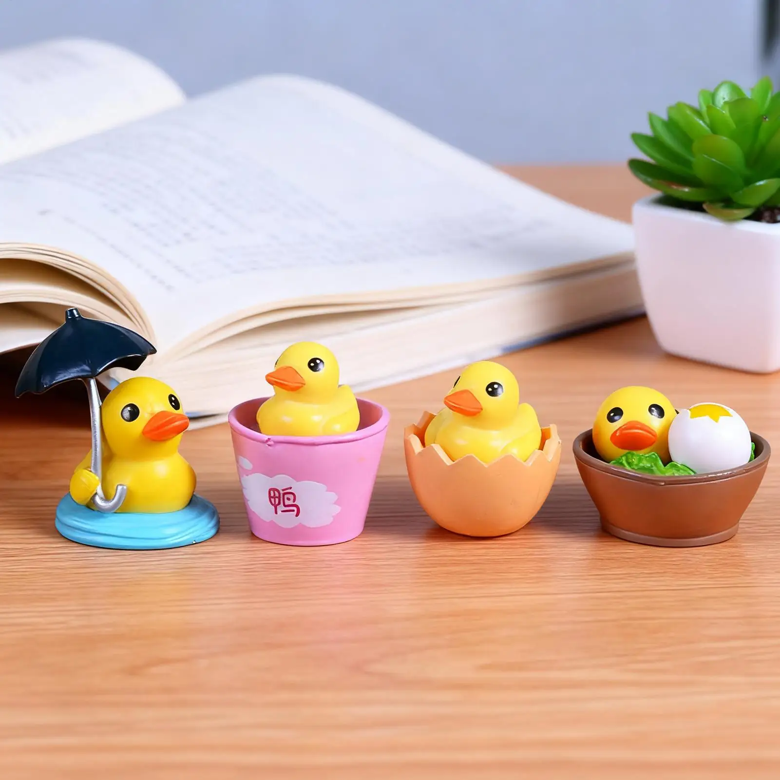 

PVC Mini Ducks Figurines - Party Favors for Holiday Garden Backyard Porch Home Table Desktop Decor, Cute Miniature Duck Ornament