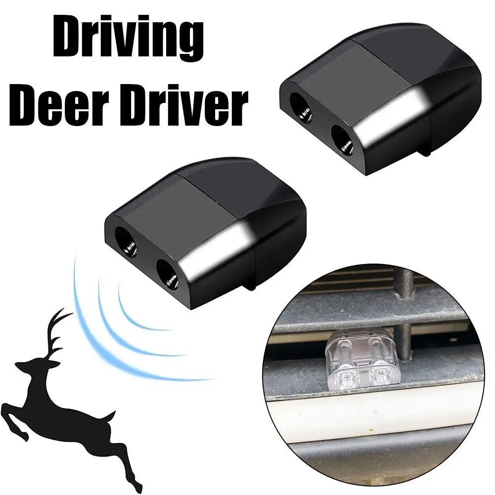 2pcs Car Ultrasonic Animal Repellent Auto Grille Mount Sound Animal Collisions Whistle Safety Repeller Alarm Deer Avoids D4F2