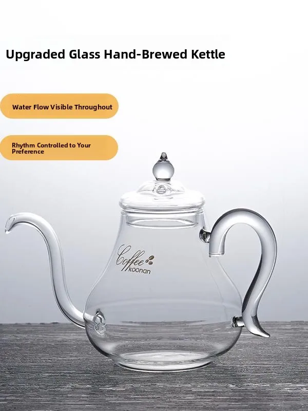 

Прозрачный стеклянный кофейник ручной работы, термостойкий, с длинным носом, узкий, для заваривания чая, для розлива воды, кофейник