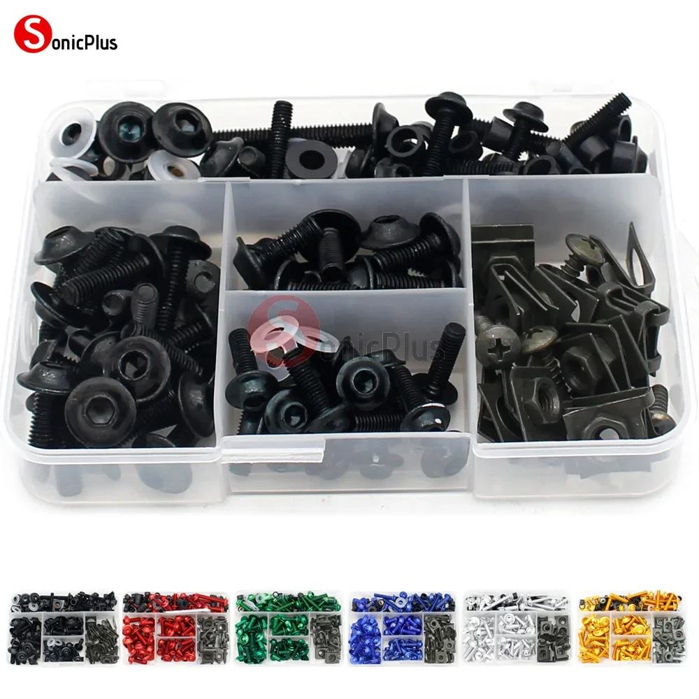 For CBR 600RR 177Pcs Motorcycle Fairing Bolt Kit Windscreen Mounting Washers Nuts Bolts Screws Clips Fasteners