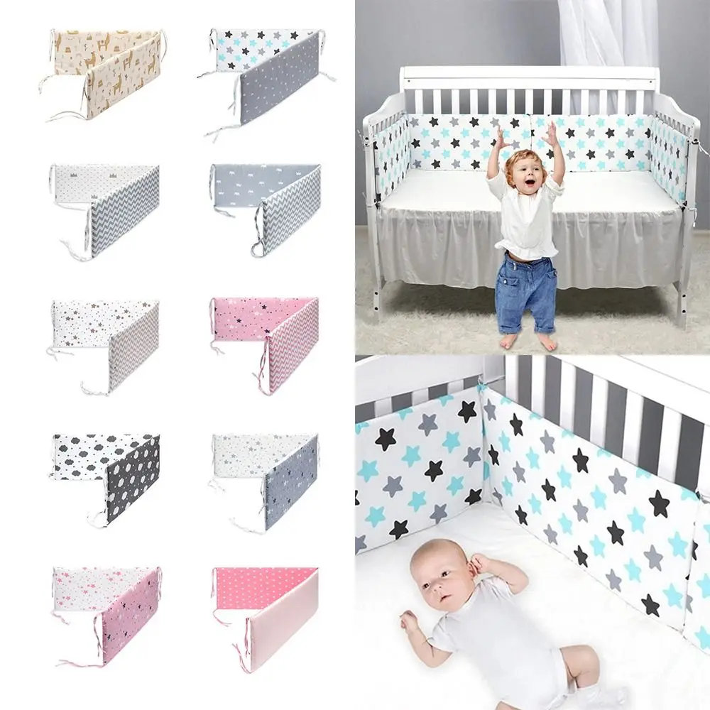 安全厚みのあるベビーベッドバンパー衝突防止漫画プリントベビーベッドプロテクター取り外し可能洗えるベビーベッドクッション新生児
