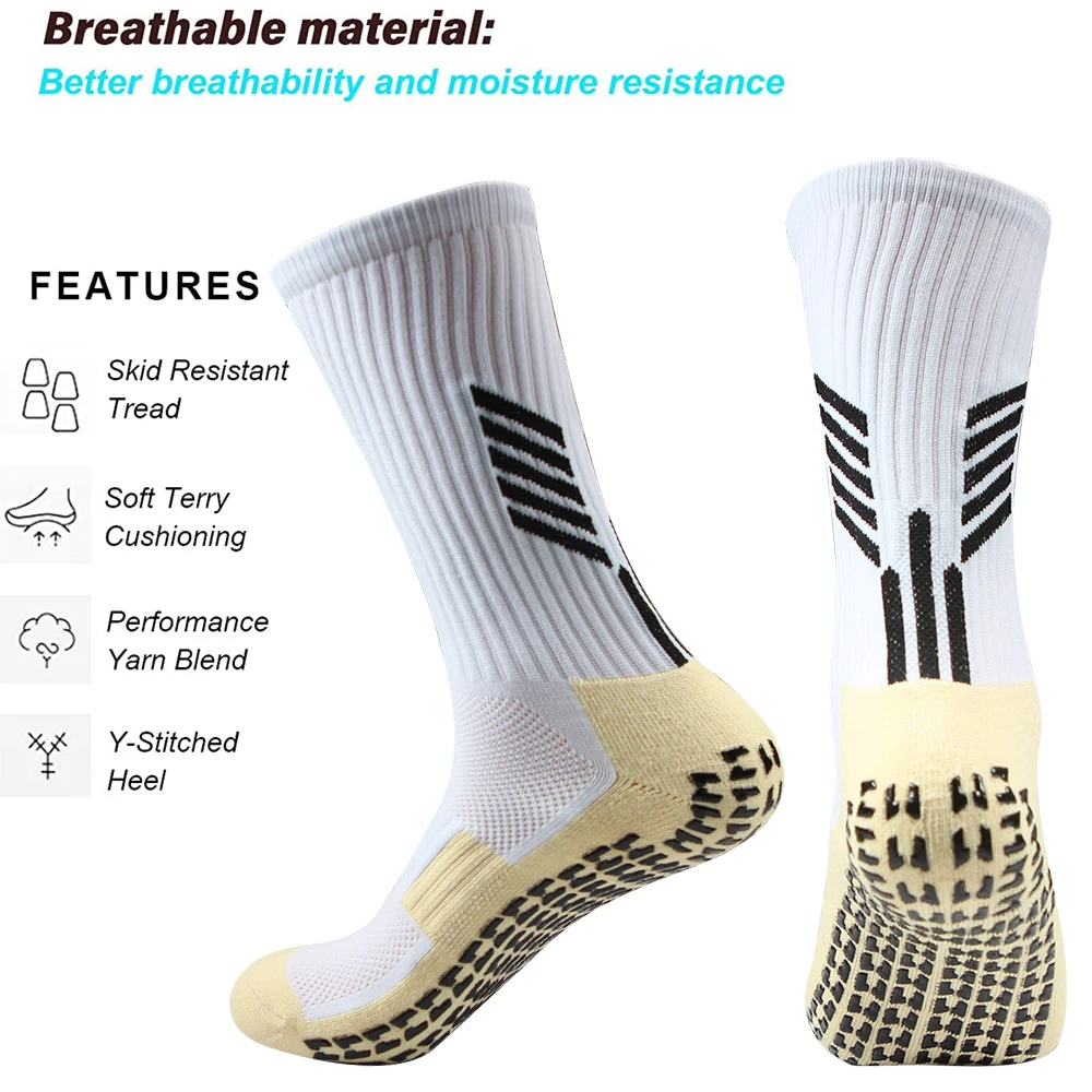 1Pair Soccer Socks Shin Guard,Anti-slip Athletic Sock for Men Women Kids,Soccer Sock with Gripsk,Trainning Sock for Yoga Hiking