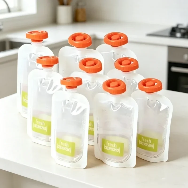

Organic Infant Feeding Pouches 50Pcs Portable Squeeze Juice Bag Storage Container Toddler Supplementary Food Indoor Outdoor Use
