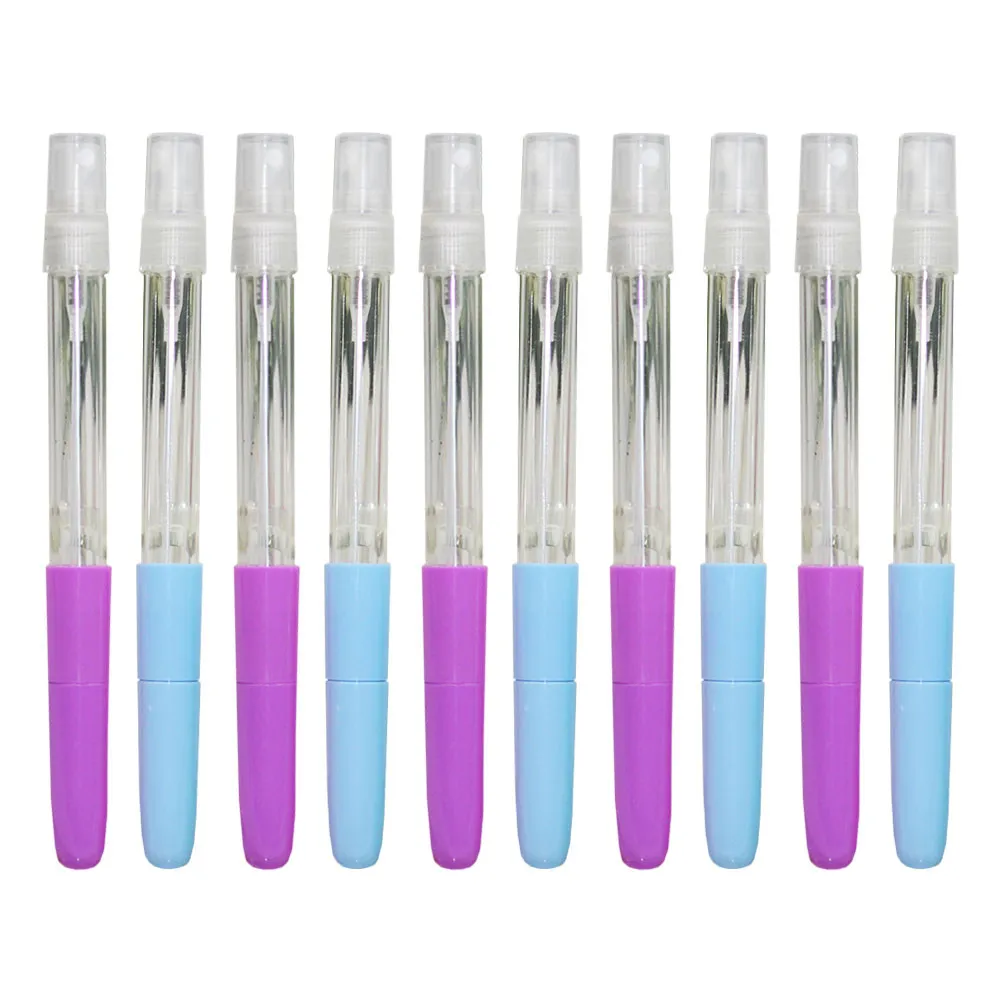 10Pcs Plastic Pen Spray Empty Bottles Reusable Refillable Portable Containers for Perfume Hand Travel