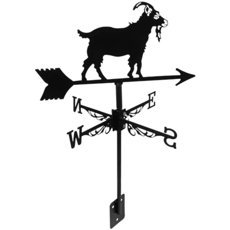 

Metal Weather Vane Goat Wind Vane Wind Direction Indicator Roof Decoration Accessories for Outdoor Garden Outdoor Yard Decorati
