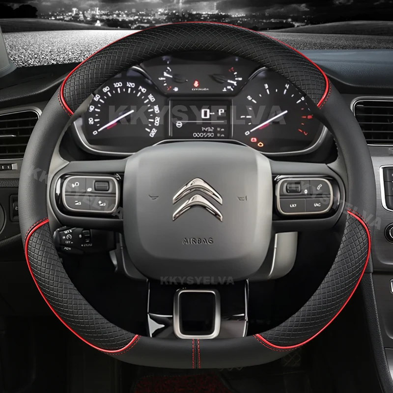 

D Type Steering Wheel Cover For Citroen C3 II III 2009 - 2019 2020 C3 AIRCROSS 2017 2018 2019 2020 2021 Berlingo 3 C4 Picasso 2