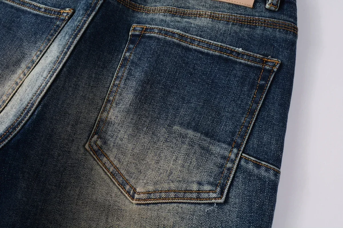 

High Quality Men's Jeans Street wear Distressed Stretch Skinny Destroyed Ripped Jeans y2k clothes men Jeans