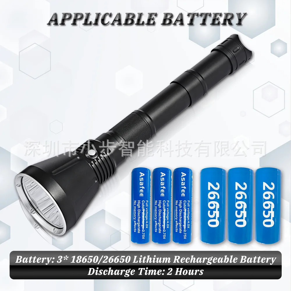 2021 New Flashlight 3 SST70/3 XHP70 Electric Quantity Display Hand Press Gear Light