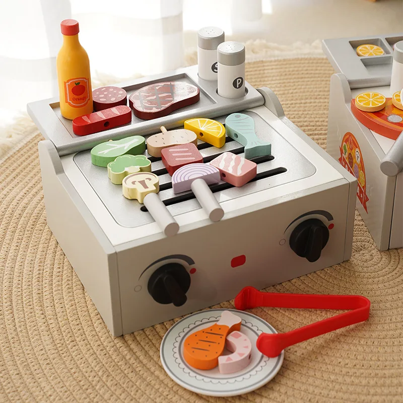 Puzzle giocattolo per bambini Giocattoli da cucina in legno Set Cibo in miniatura Accessori per bambini Montessori Abbastanza giochi da tavolo Giocattoli interattivi Regalo