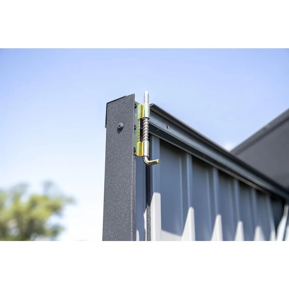 سقيفة تخزين فولاذية خارجية طويلة 10 × 4 بوصة منازل مسبقة الصنع مع كابل عالي وأبواب قابلة للقفل بناء تخزين مع #3