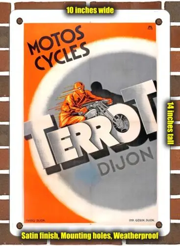 METAL SIGN - 1930 Motors Cycles Terrot Dijon - 10x14 Inches