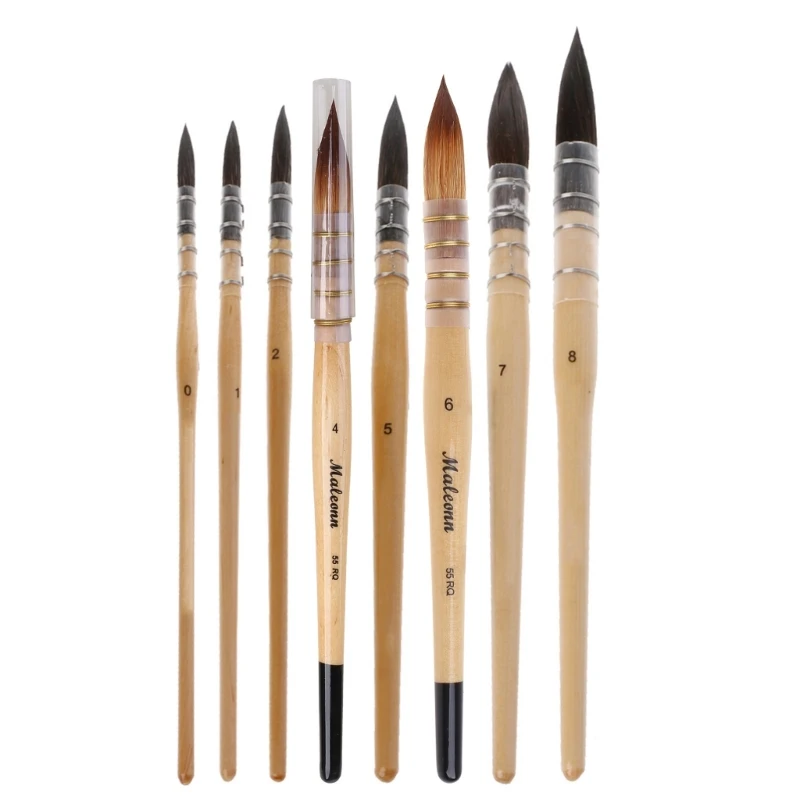 Penna per calligrafia con pennello per capelli in nylon, fissa per pittura ad acquerello