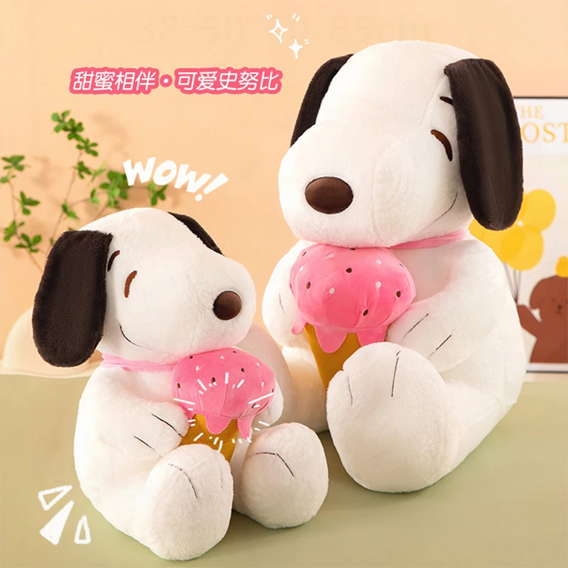 

New Cartoon Ice Cream Snoopy Plush Toy Large Stuffed Doll Sleep Pillow Kids Birthday Xmas Gift for Children Cuddly Companion