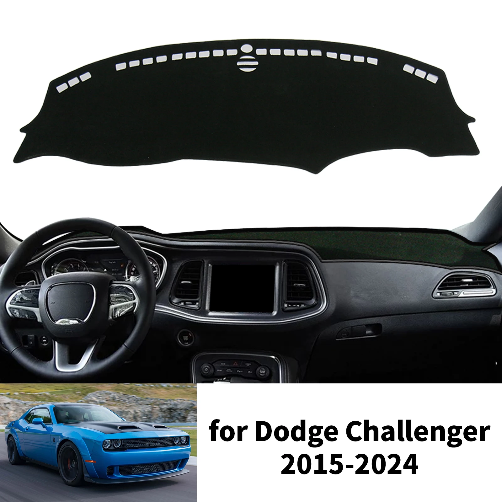 

Car Dashboard Mat Fit for Dodge Challenger 2015-2024 Dash Mat Dashmat Sunshade Protective Carpet
