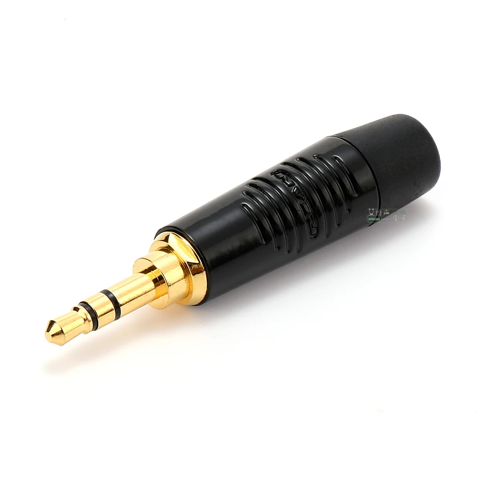 REAN Schwarze Hülle Vergoldeter/Versilberter Schweißstecker RTP3C-B Kleiner 3-Poliger 3,5mm Stereo-Kopfhörer Audio-Verstärker Geräteanschluss – Detail 11