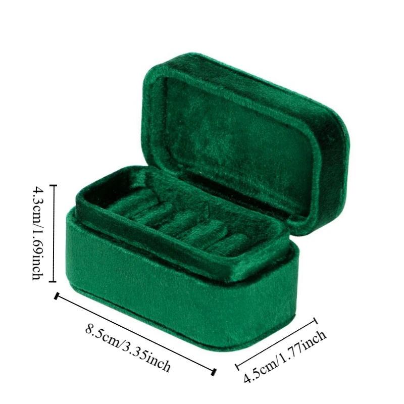 Luxury Velvet Rings Holder Wedding Anti-collision Rings Bearer Box Proposal Square Jewelry Organizer Marriage Anniversary