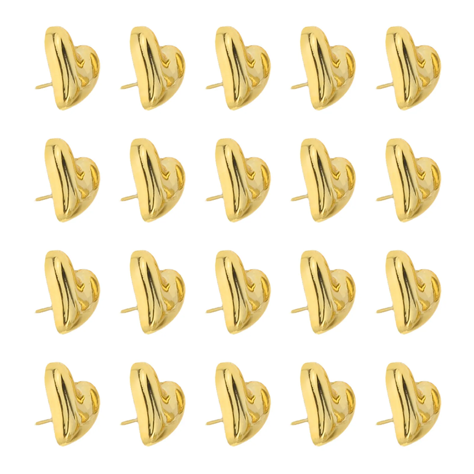 

30Pcs Heart Shaped Thumb Tacks Electroplated Finish Corkboard Push Pins Photo Map Poster Decorative Office School Supplies