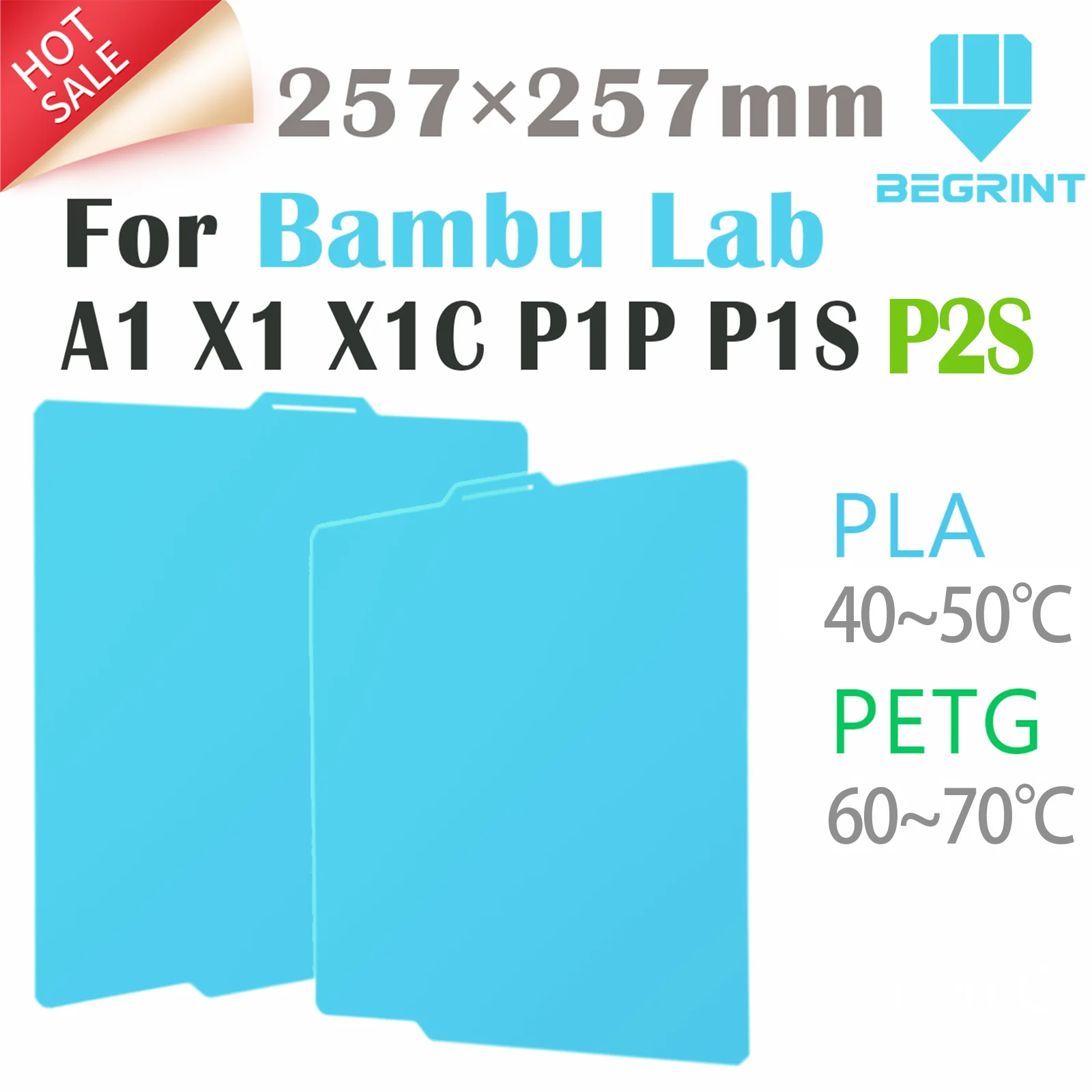 

P2S Build Plate For Bambu Lab Cold Plate Low Temperature Plate For Bambu Lab P1P A1 X1 X1c P1S Spring Steel 257x257 Bambulab A1