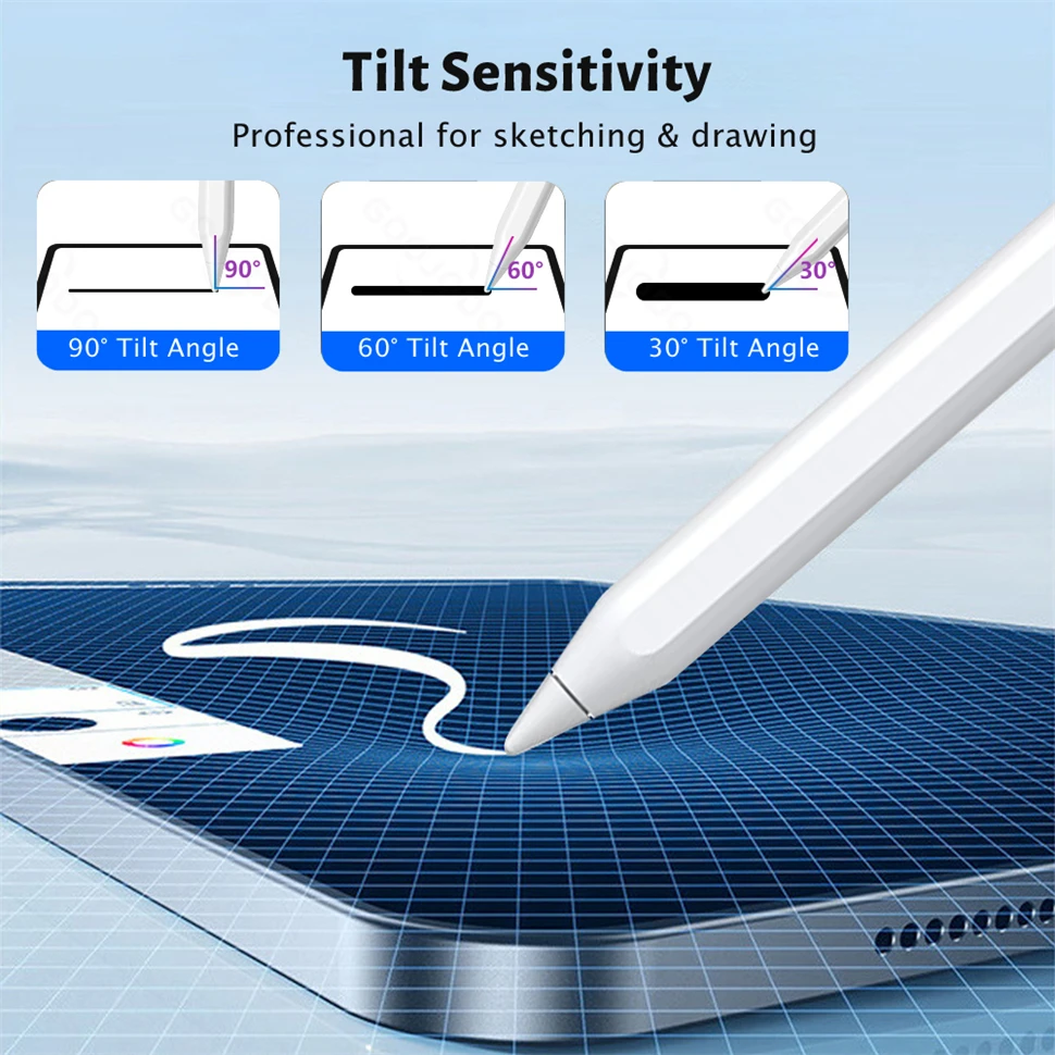 قلم تحديد للشحن اللاسلكي من الجيل الثاني لجهاز Apple iPad Air 4 5 Pro 11 12.9 Mini 6 مع قلم احترافي لرفض النخيل 2