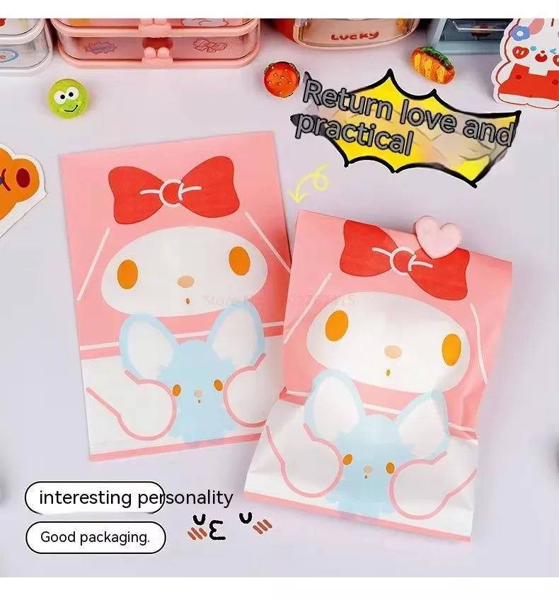 Sanrio Paper Bag Desktop Stationery Storage Bag Snack Baking Self Sealing Bag Cute Kuromi Gift Girl Packaging Bag Wholesale