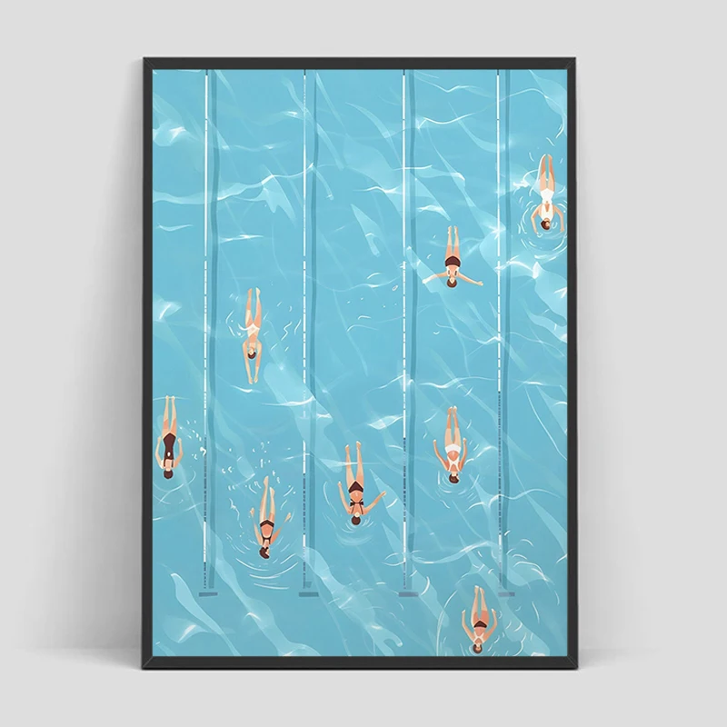 

Poster on the Wall Decoration Items Swimming Pool Party Beach Sea Ocean Boat Poster Photos for Living Room Decor Man Vintage