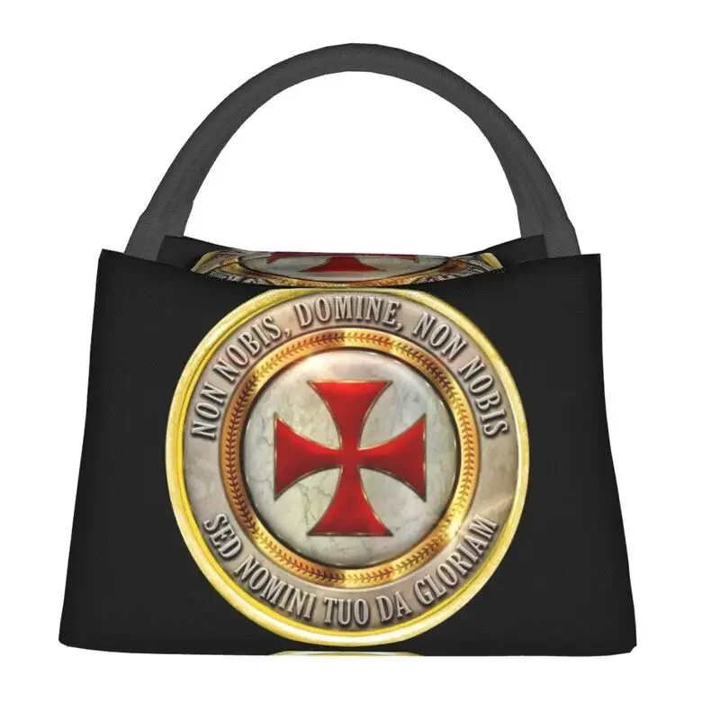 Medieval Symbol Templar Cross Thermal Insulated Lunch Bags Women Knights  Masonic Portable  Storage Meal Food Box