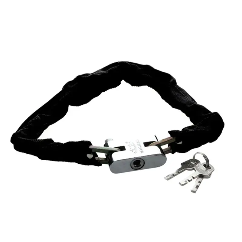 Clear Bike Lock 65CM Metal MTB Road Bike Heavy Duty Safety Lock Motorcycle Padlock Bicycle Chain Lock With Key Durabl