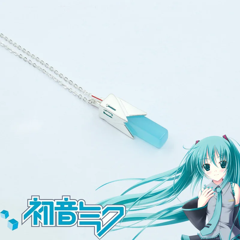 

Anime Hatsune Miku Action Figures Necklaces Cartoon Fluorescent Men Women Chains Two-dimensional Necklace Ornaments Pendant Gift