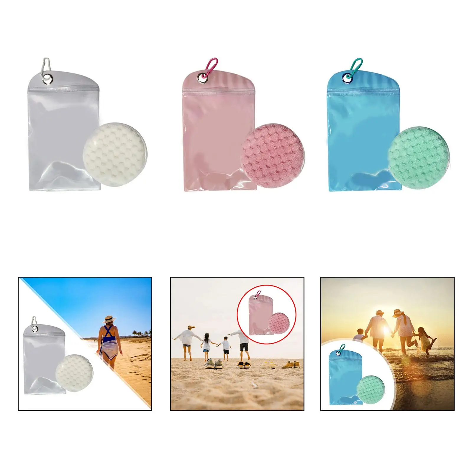 Sand Removal Bag Pouch Portable Beach Accessories Beach Sand Cleaner for Summer