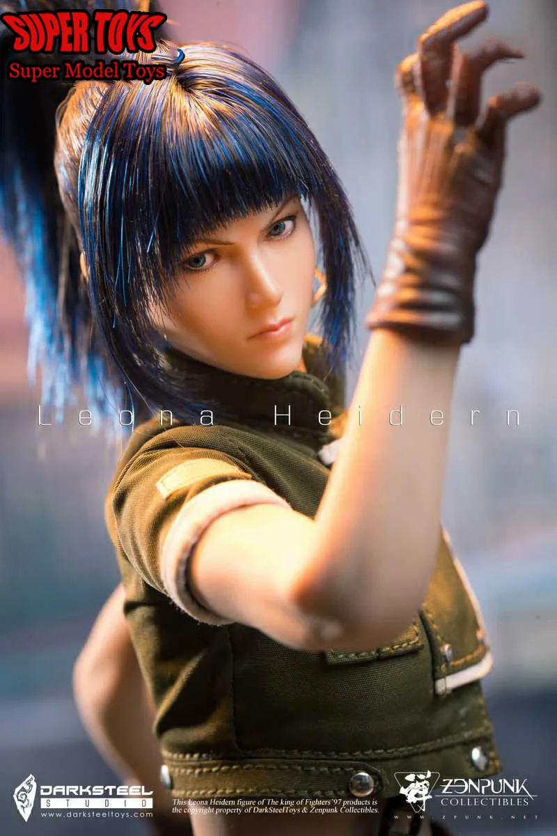 DarkSteel Toys×ZenPunk 1/6 Scale Collectible Japan Toy Angry Leona Heidern 12 Inches Full Set Female Soldier Action Figure Dolls