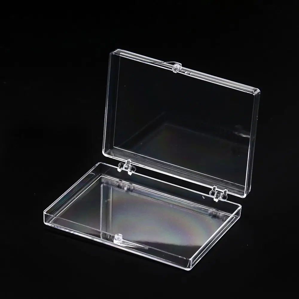 Transparente Praça Flip Box para Nail Storage, Bandeja de tabuleiro Organizador de unhas falsas, Display Container, Caixa de presente