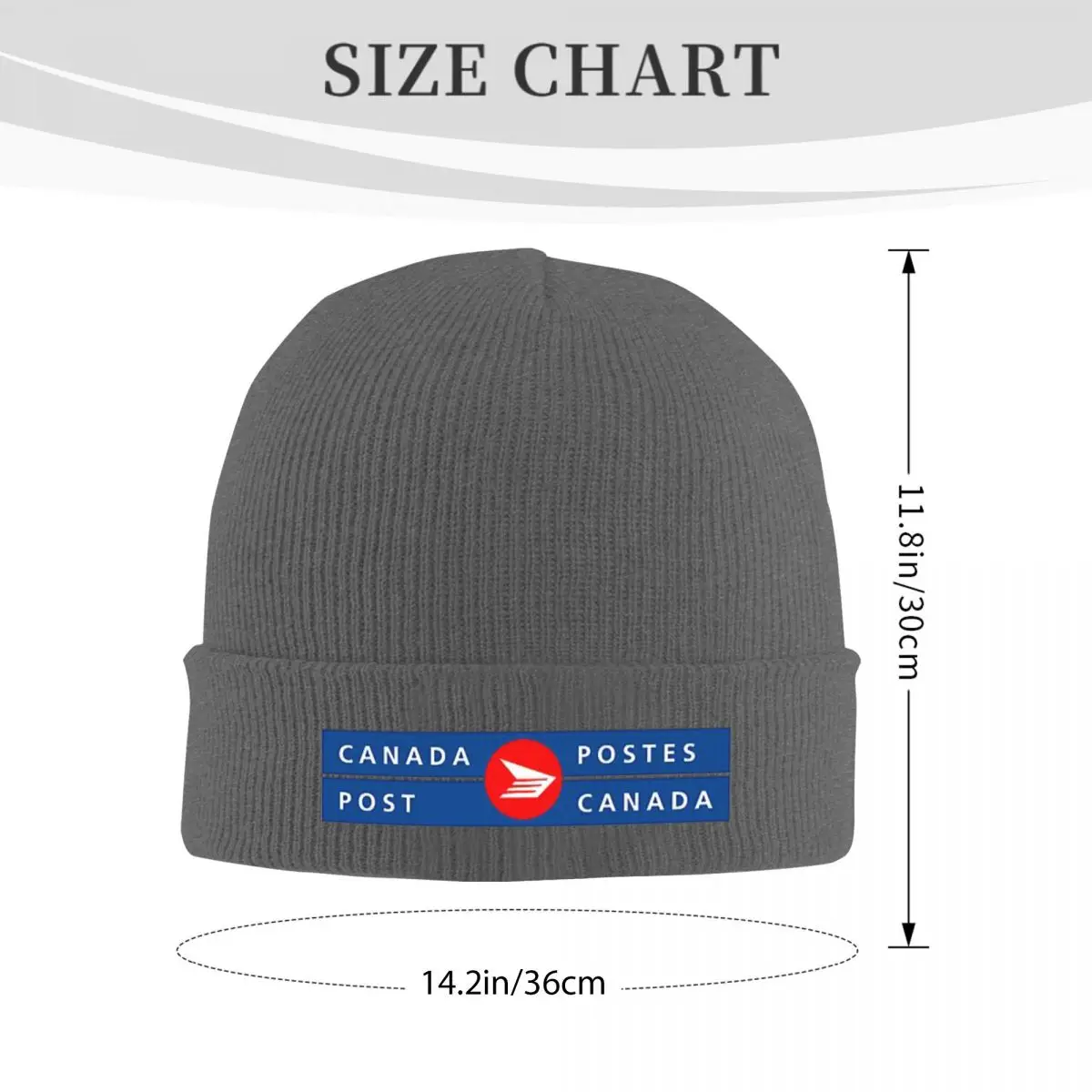 Canada Post Logo Billingual Warm Knitted Cap Hip Hop Bonnet Hat Autumn Winter Outdoor Beanies Hats for Unisex Adult