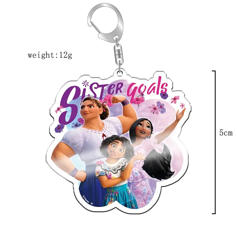 Disney Encanto Anime acrylic keychain Mirabel with Isabela figures cute keychain keyring pendant Girls Toys children Gifts