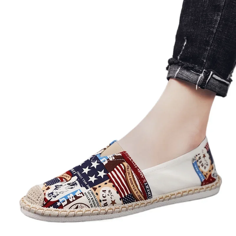 

Summer Linen Breathable Casual Flats Shoes Mens Espadrilles Loafers Fashion Men Canvas Shoes Fisherman Shoe Driving Footwear