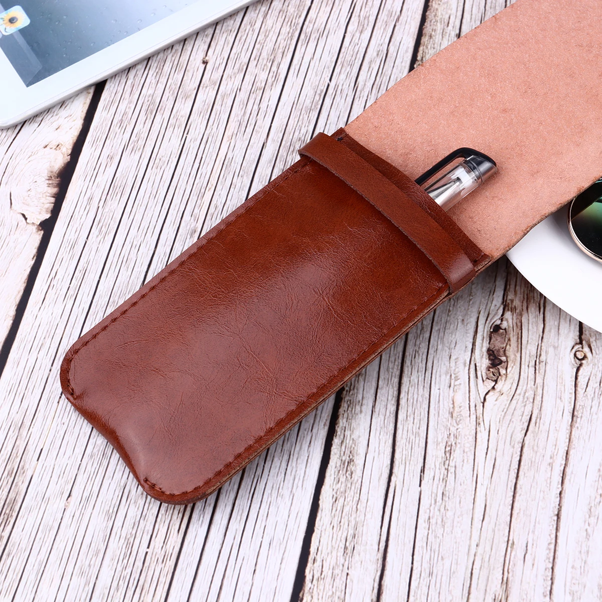 

Pen Case Holder Bag Protective Sleeve Cover Pouch Pens for School Black Vintage Caddy Holders Desk