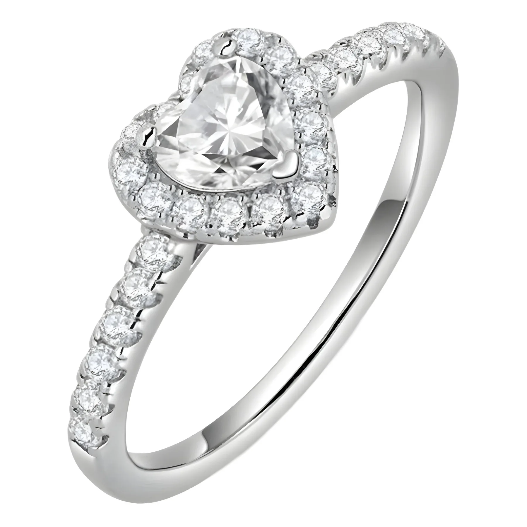 Anillo de diamante de viento simple en forma de corazón de amor, plata de ley S925 para mujer, conjunto de grupo de un quilate, anillo de diamante de simulación para boda