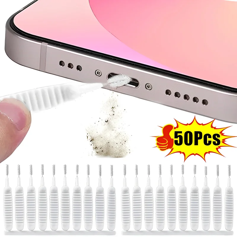 50-10PCS Universal Mobile Phone Speaker Dust Removal Cleaner Tool Bathroom Shower Head Cleaning Brush For Kitchen Phone Hole