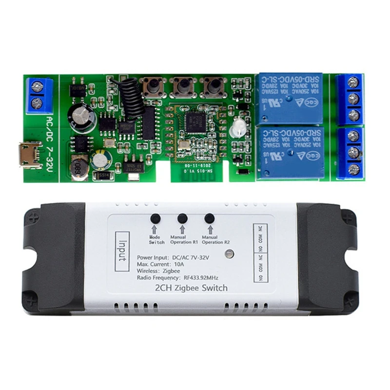 2 Channel Tuya Zigbee Smart Wifi Electric Linear Actuator Motor Controller DC/AC 7-32V Smart Switch