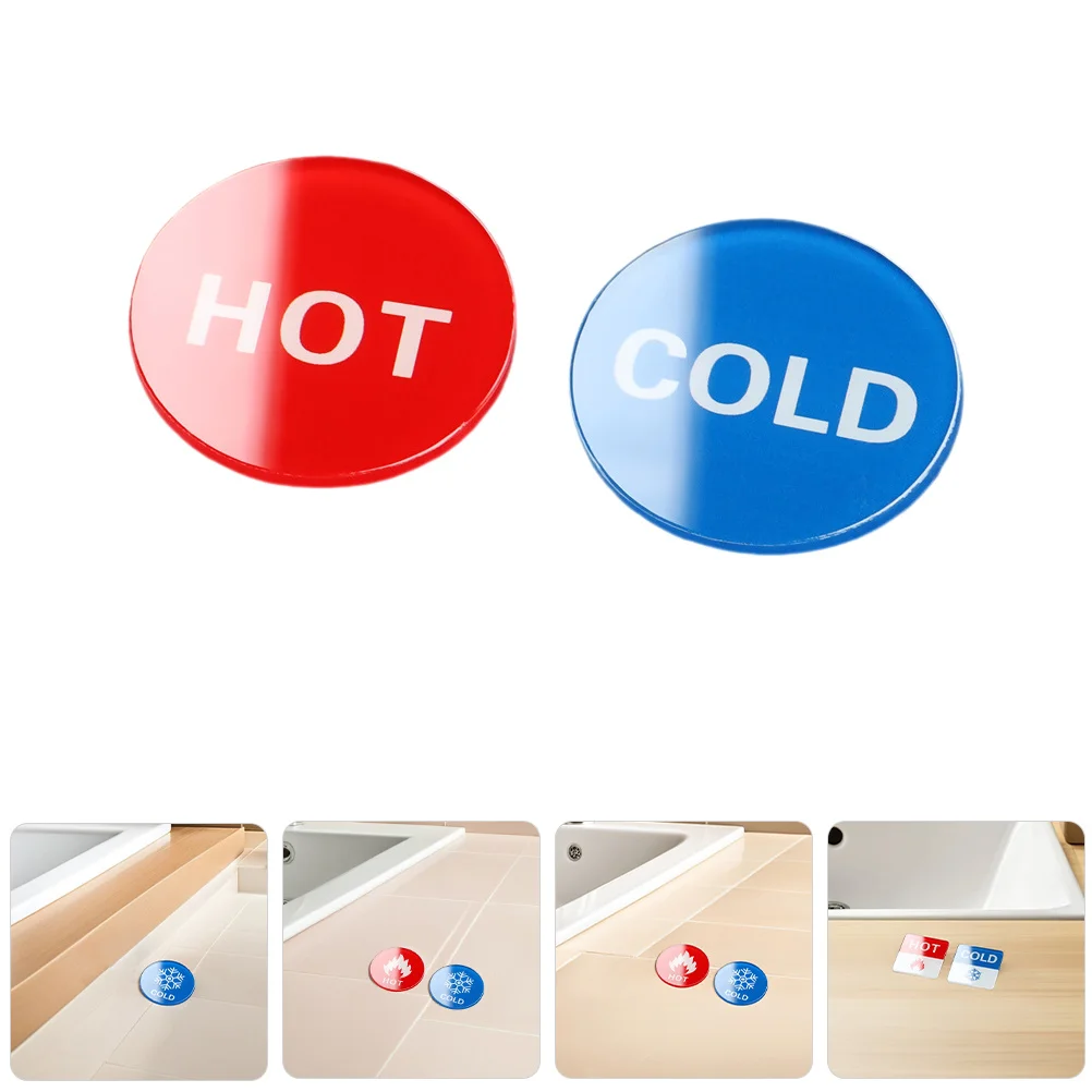 

16Pcs Hot Cold Water Signs Acrylic Self-Adhesive Stickers for Faucet Bathroom Kitchen Hotel Guesthouse Water Temperature Labels